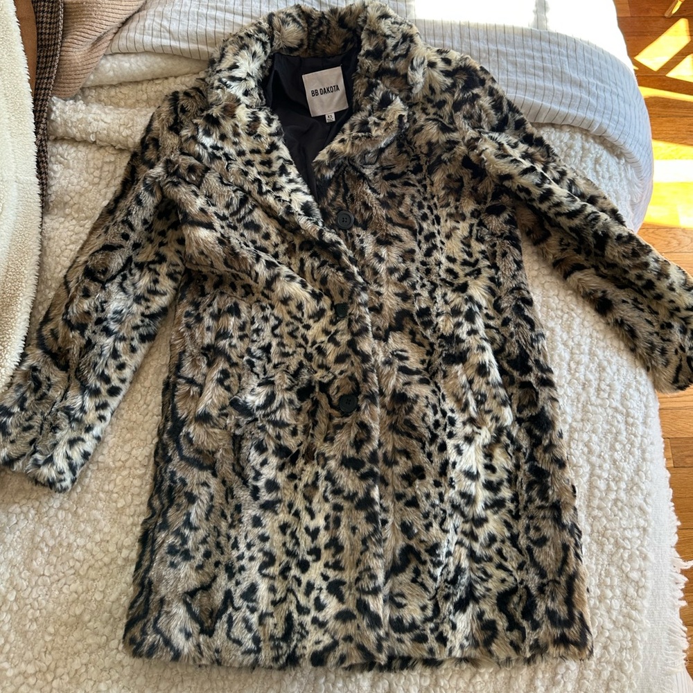 Faux fur cheetah coat